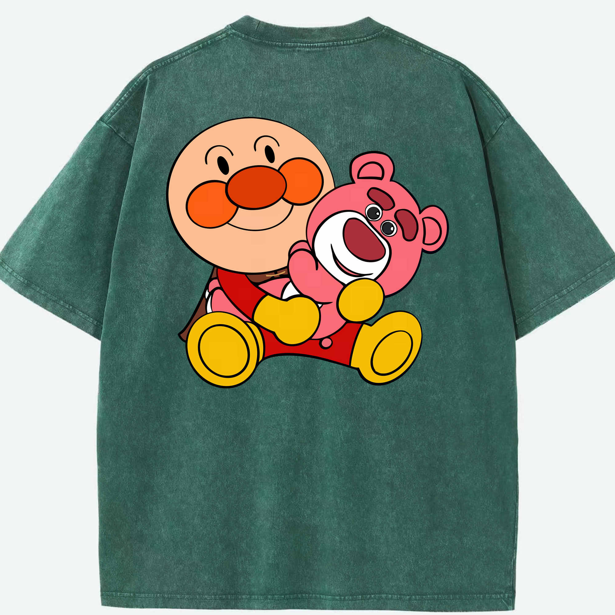 （画像用） アンパンマン Anpanman 綿100% ヴィンテージ風 半袖Tシャツ（背面プリント）